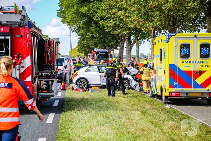Dode na botsing tegen boom langs provincie weg