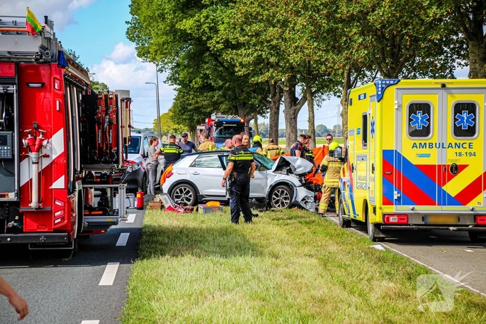 Dode na botsing tegen boom langs provincie weg