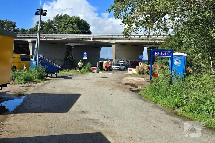 Herstelwerkzaamheden aan snelweg na weggespoelde fundering