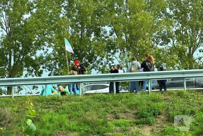 Gigantische en risicovolle verkeersopstopping door protest op snelweg