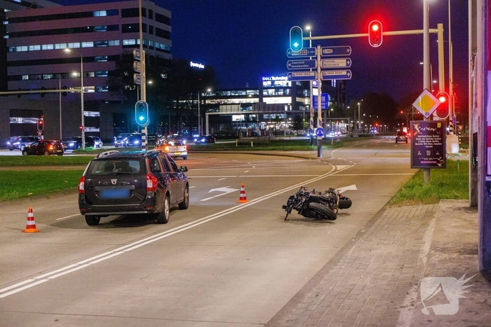 Motorrijder gewond bij ongeval op drukke weg