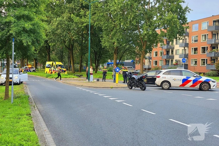 Fietser en motorrijder betrokken bij ongeval