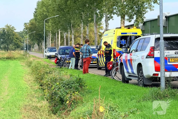 Fietser raakt gewond na schrik van vrachtwagen