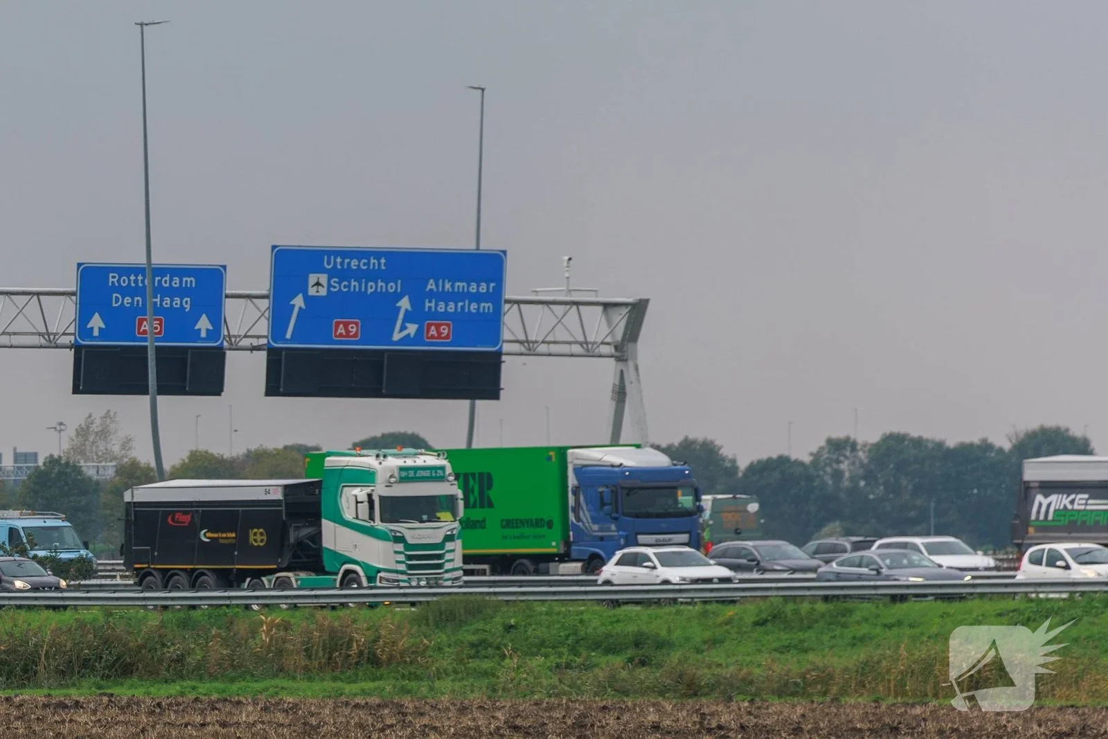 Ongeval op snelweg leidt tot lange file