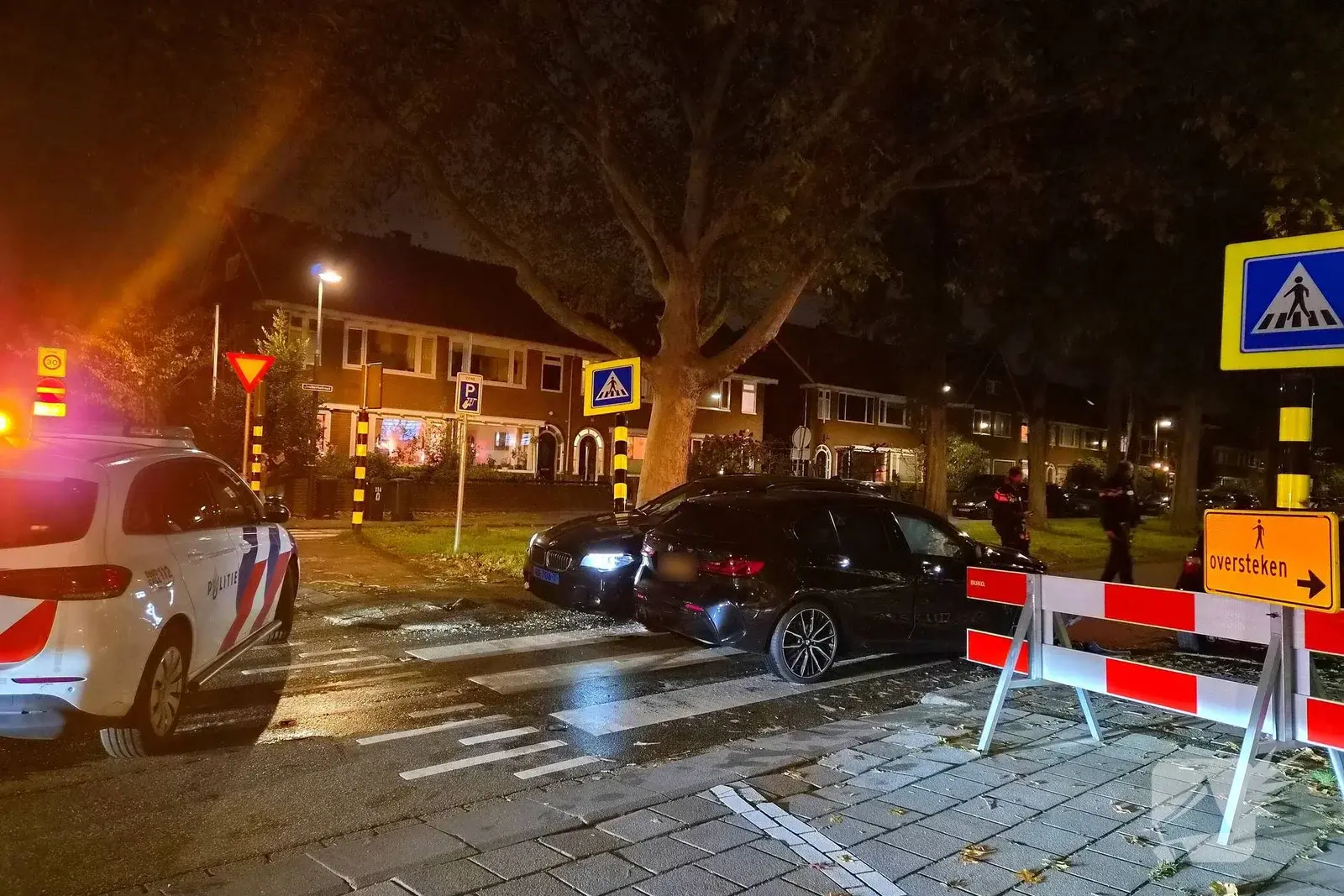 Schade na aanrijding op kruising
