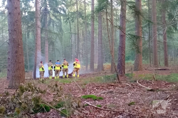 Brandweer blust brand in bosschage
