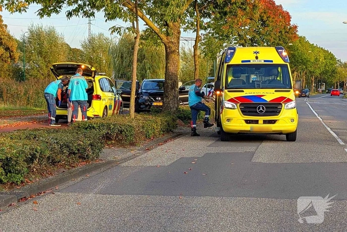 Lantaarnpaal omvergereden door bestuurster