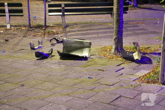 Plein bezaaid met brokstukken na explosie