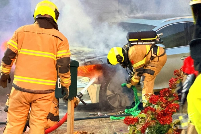 Geparkeerde auto in brand