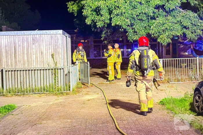 Palletbrand op schoolterrein
