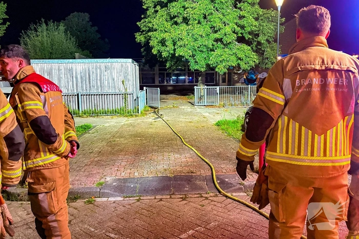 Palletbrand op schoolterrein