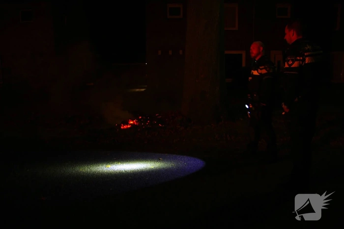 Buitenbrand bij boom veroorzaakt veel rook