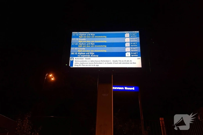 Treinverkeer gestremd door stroomstoring