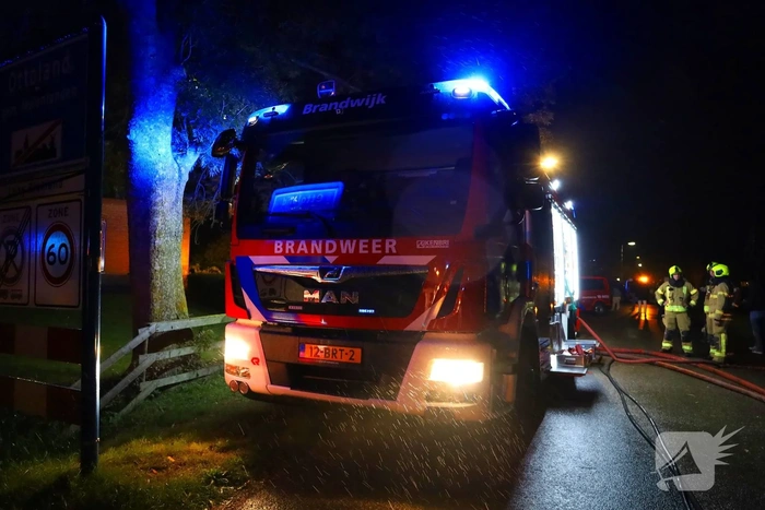 Brandweer ingezet vanwege brand in rietenkap