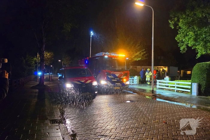 Boom valt op woning en auto