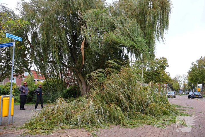 Tak valt op weg door harde wind