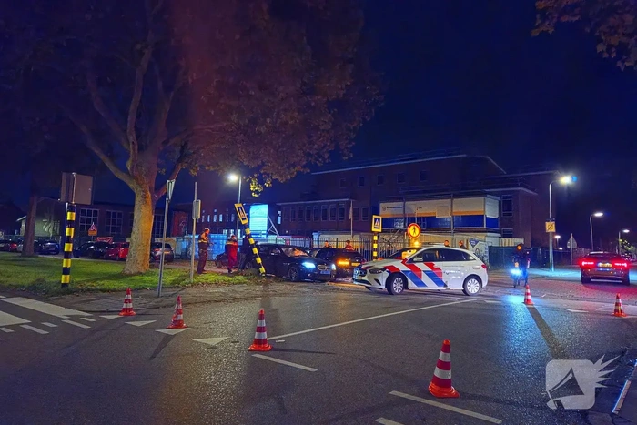Schade na aanrijding op kruising