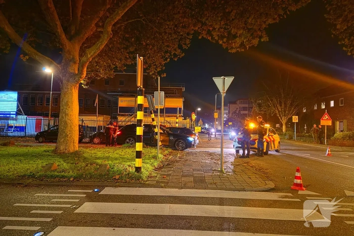 Schade na aanrijding op kruising