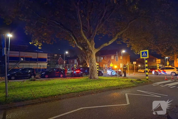 Schade na aanrijding op kruising