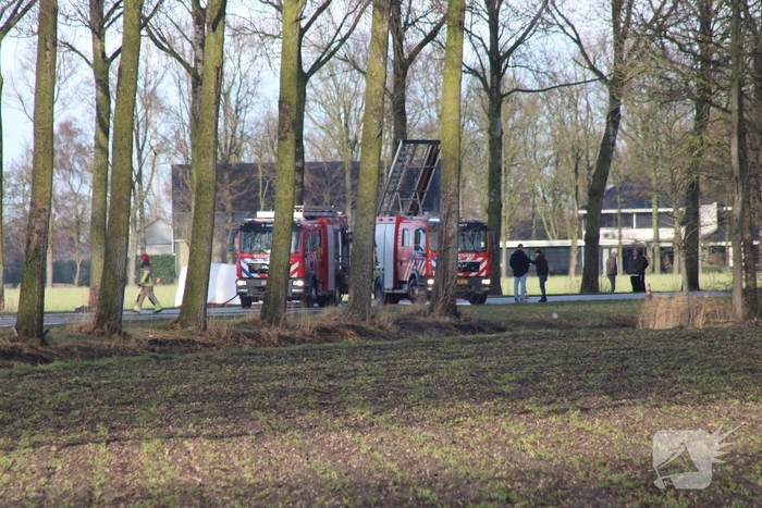 Bestuurder overleden na crash tegen boom, auto volledig uitgebrand