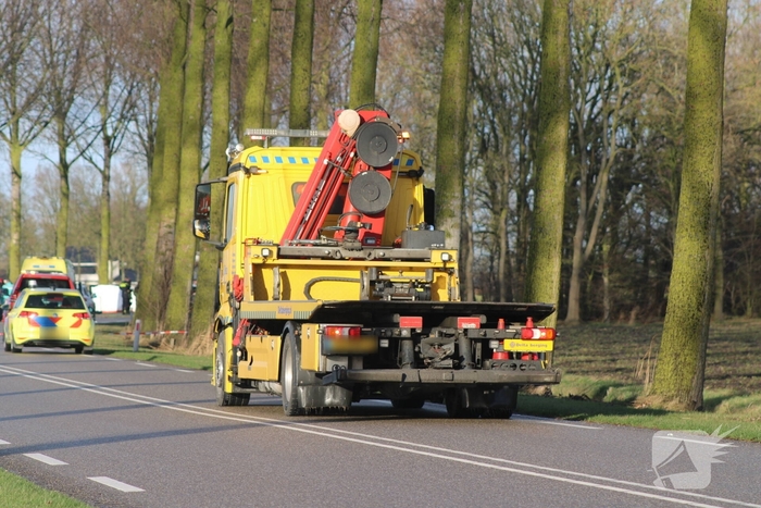 Bestuurder overleden na crash tegen boom, auto volledig uitgebrand