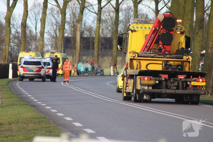 Bestuurder overleden na crash tegen boom, auto volledig uitgebrand