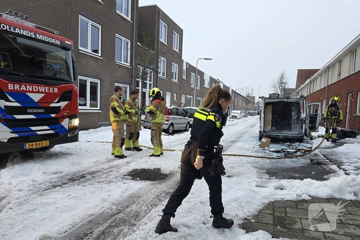 Brand in bestelbus geblust