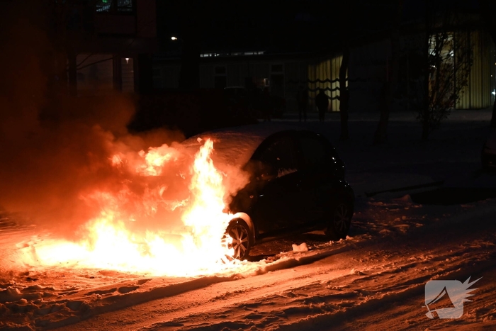 Motorcompartiment in lichterlaaie