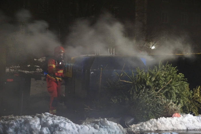 Papiercontainer in brand