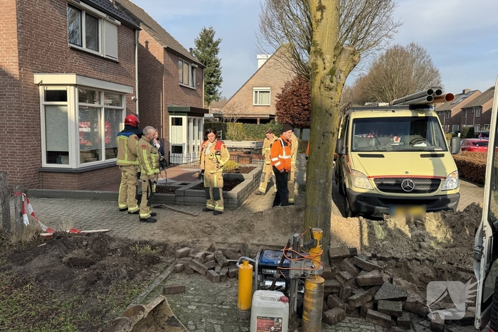 Gaslek gedicht tijdens graafwerkzaamheden