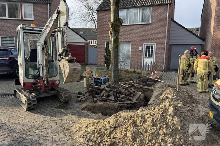 Gaslek gedicht tijdens graafwerkzaamheden