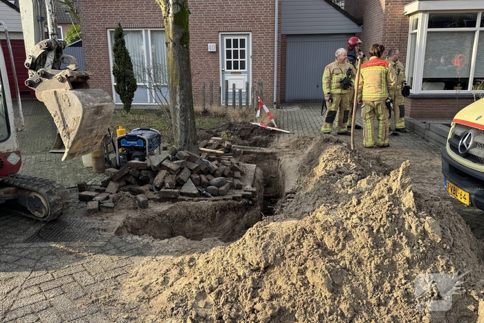 Gaslek gedicht tijdens graafwerkzaamheden
