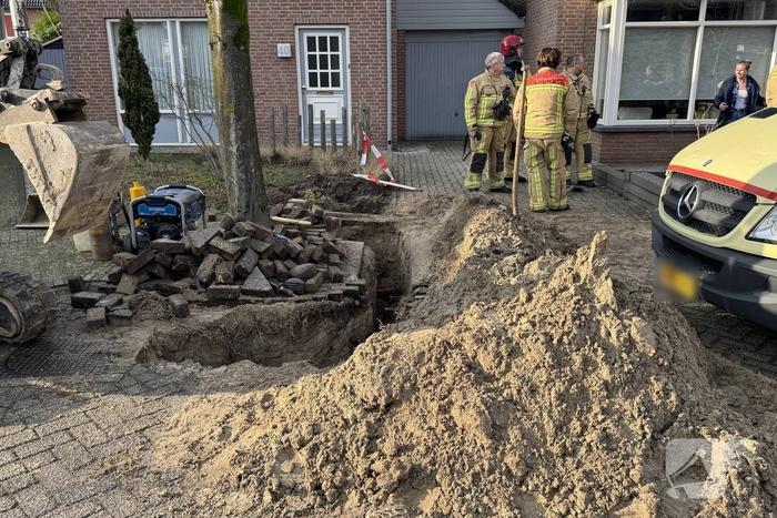 Gaslek gedicht tijdens graafwerkzaamheden