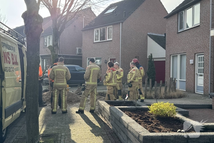 Gaslek gedicht tijdens graafwerkzaamheden