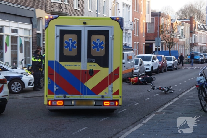 Ongeval tussen scooter en fietser