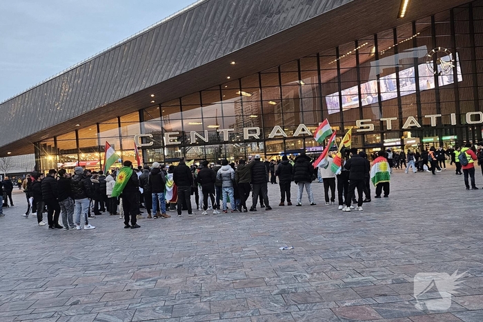 Demonstratie voor Palestina bij centraal station