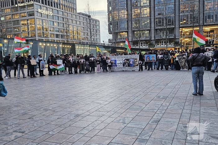 Demonstratie voor Palestina bij centraal station