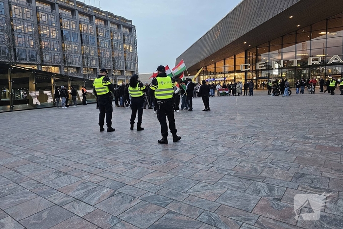 Demonstratie voor Palestina bij centraal station