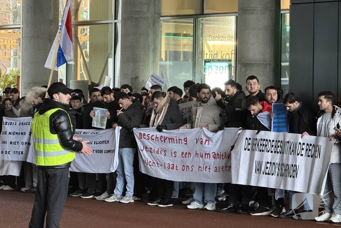 Demonstratie bij Rijkskantoor tegen uitzettingen naar Irak