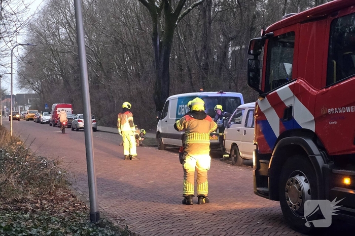 Geen vlammen of rook bij voertuigbrand