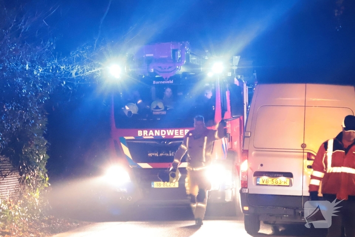 Brand in schoorsteen van villa