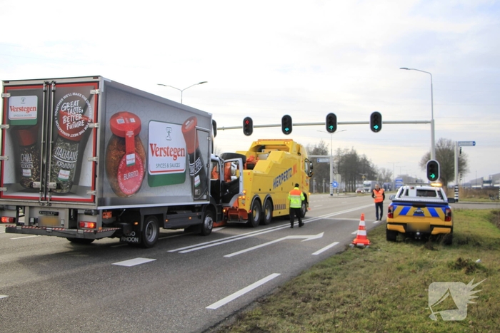 Vrachtwagenstoring veroorzaakt lichte verkeershinder