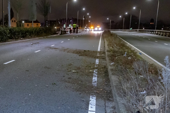 Auto belandt in het water na ongeval