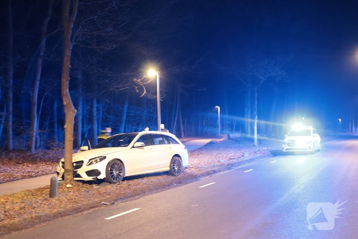Auto botst tegen boom na uitwijkmaneuvre