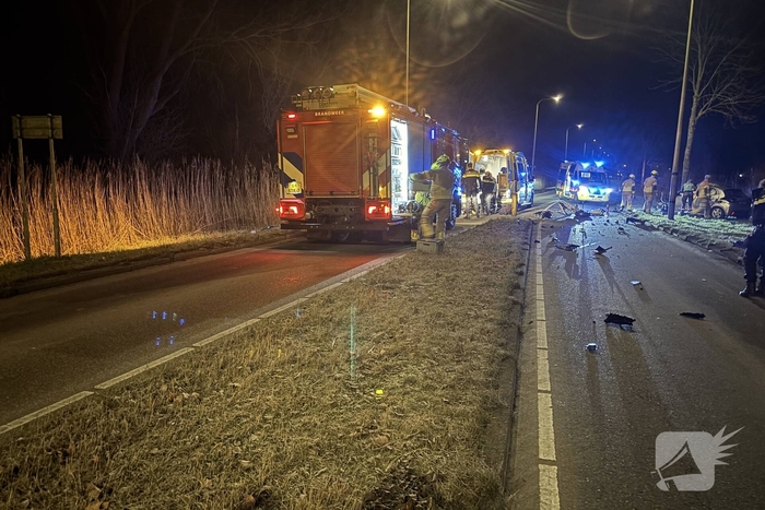 Auto botst tegen boom, drie personen gewond