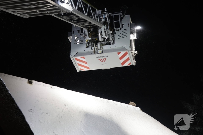 Brandweer redt kat van dak