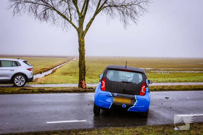 Automobilist botst tegen boom na ongeval