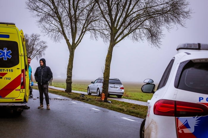 Automobilist botst tegen boom na ongeval