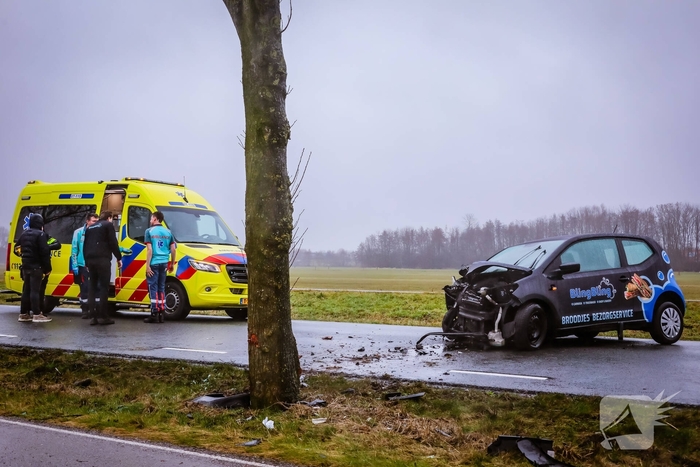 Automobilist botst tegen boom na ongeval