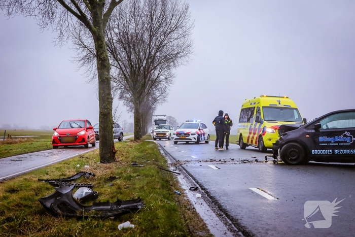 Automobilist botst tegen boom na ongeval
